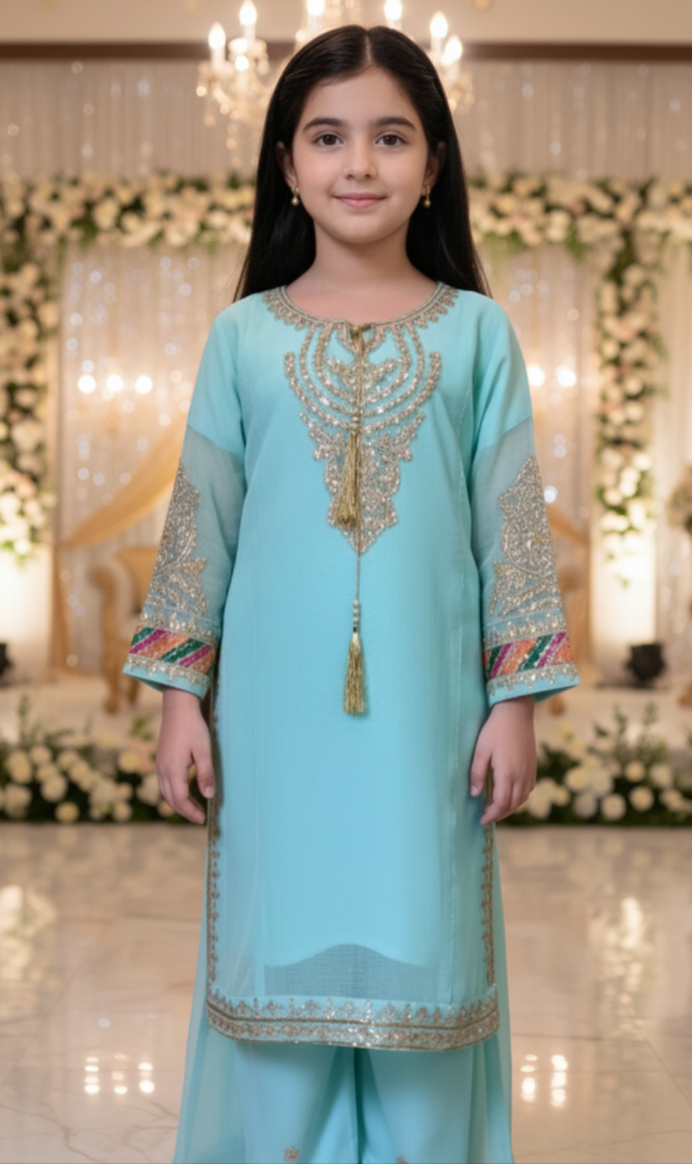 3 Piece Chiffon Festive Wedding Dress.