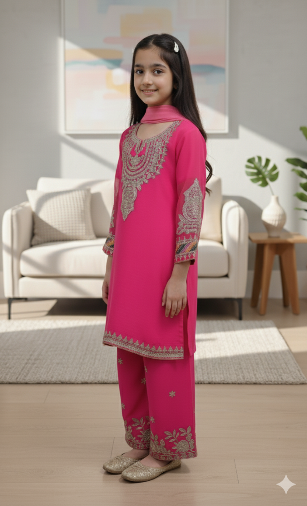 3 Piece Chiffon Festive Wedding Dress.