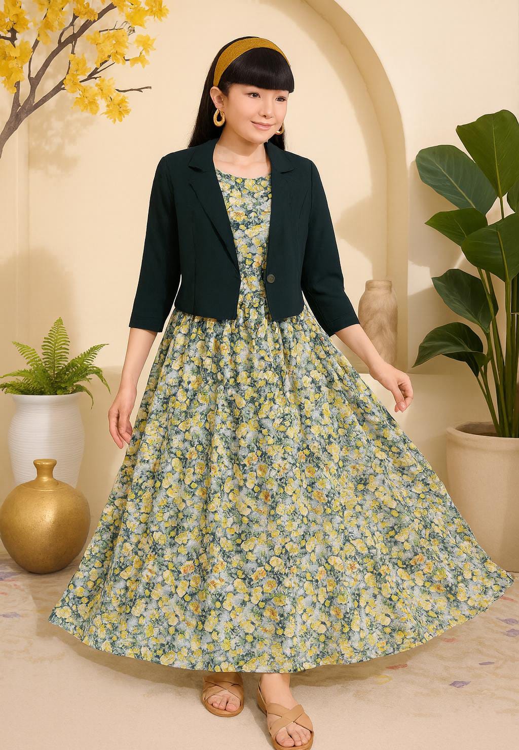 Western Long Frock With Koti.