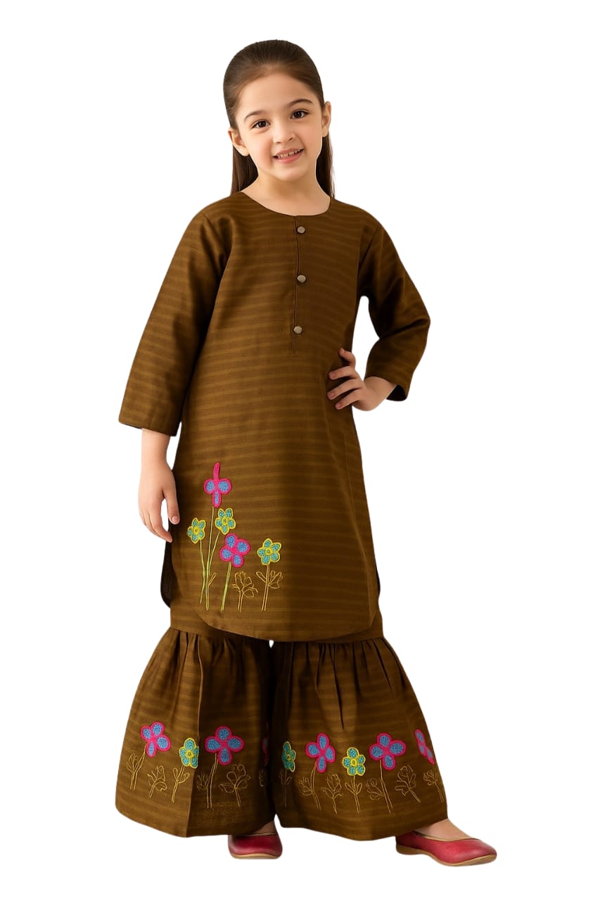 3 Piece Gharara Suit Embroided.