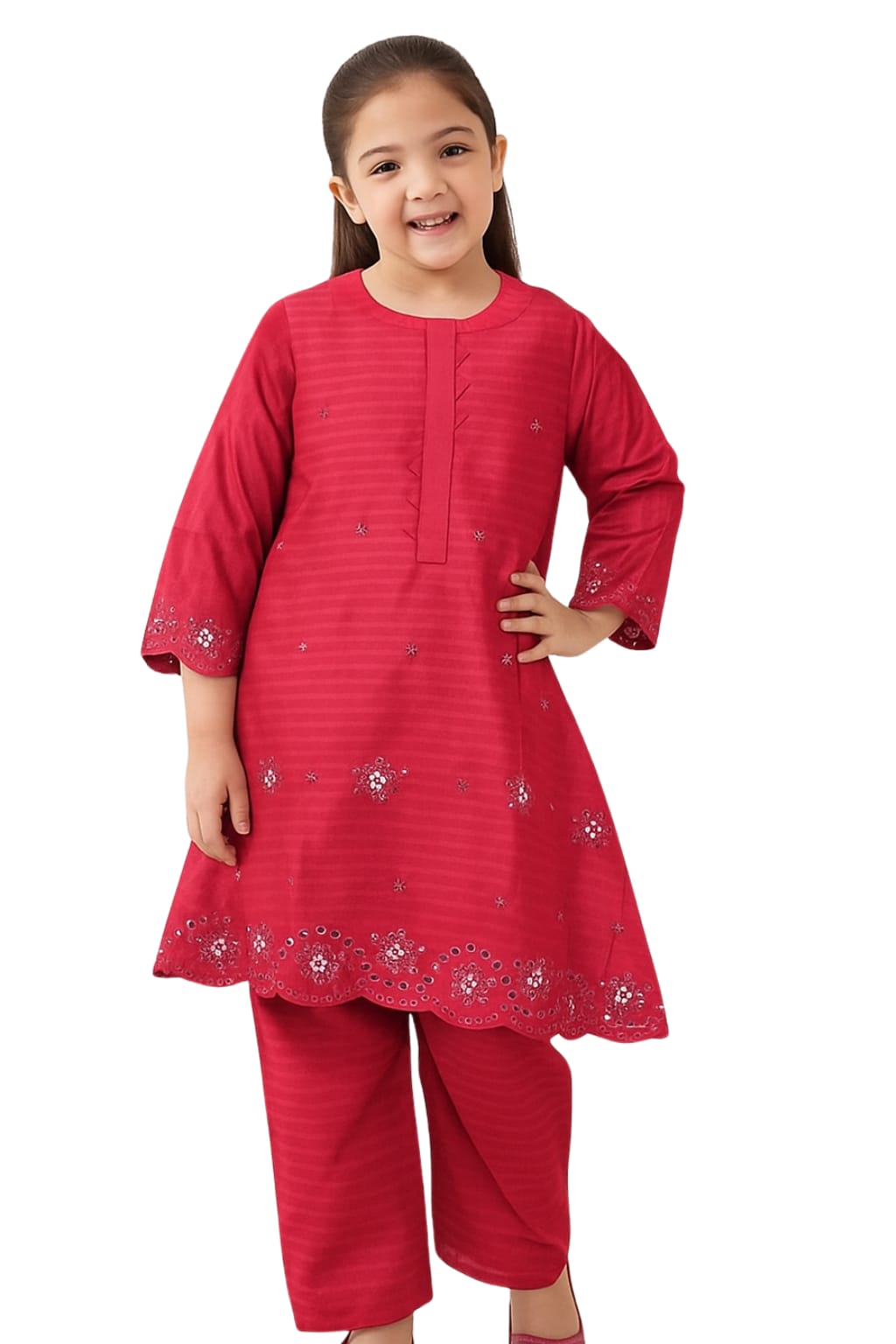 3 Piece Chiken Embroidery Dress.