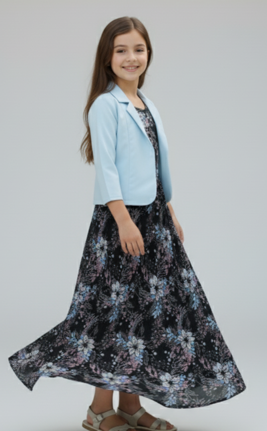 Long Frock Western With Koti.