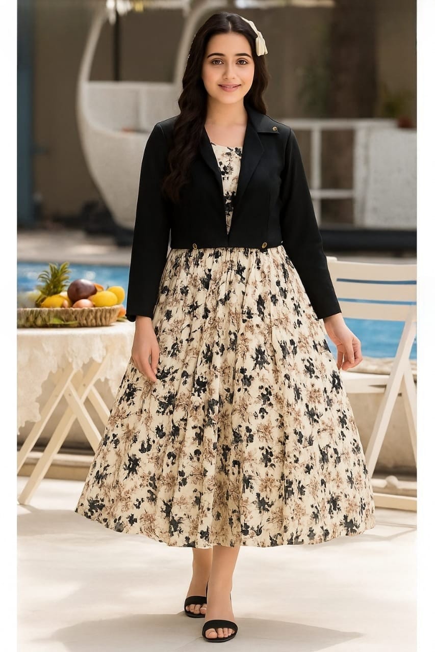Western Long Frock With Koti.