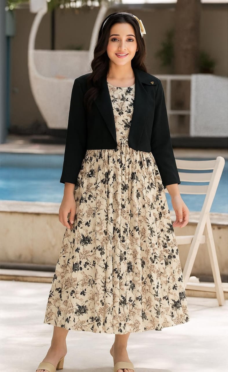 Western Long Frock With Koti.