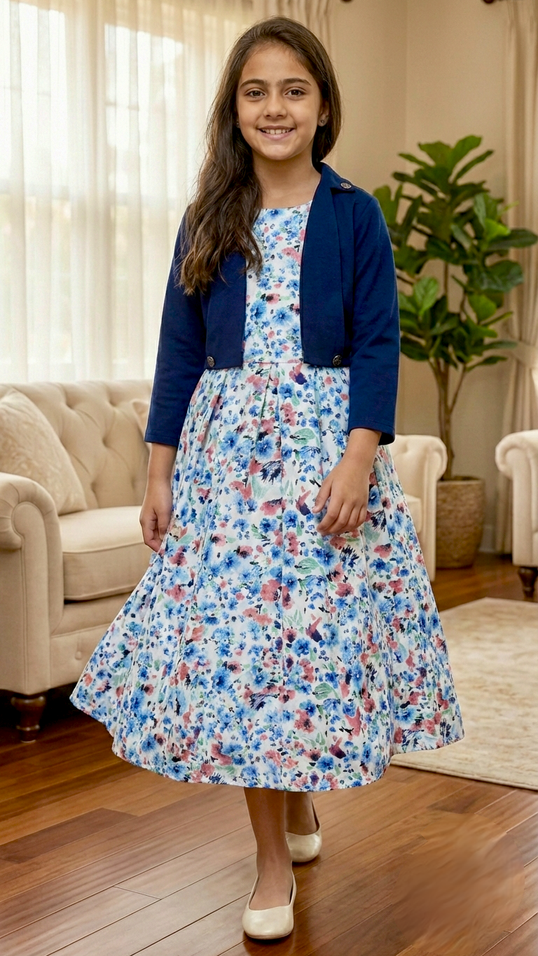 Long Frock Western With Koti Imported Georgette.