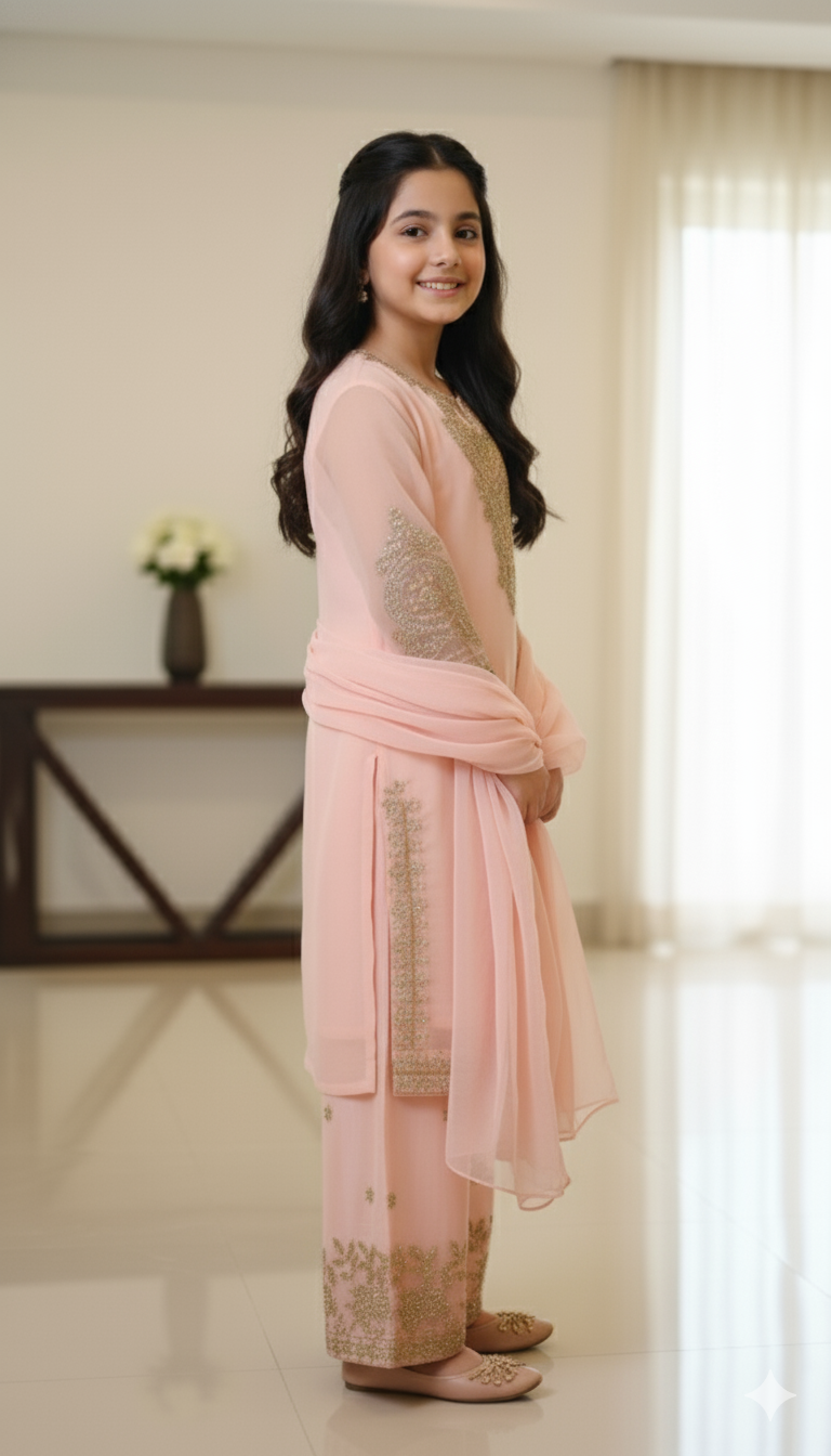 3 Piece Chiffon Festive Wedding Dress.