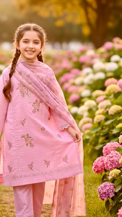 3 Piece Cotton Cross Stitch Chiken Embroidery Dress.