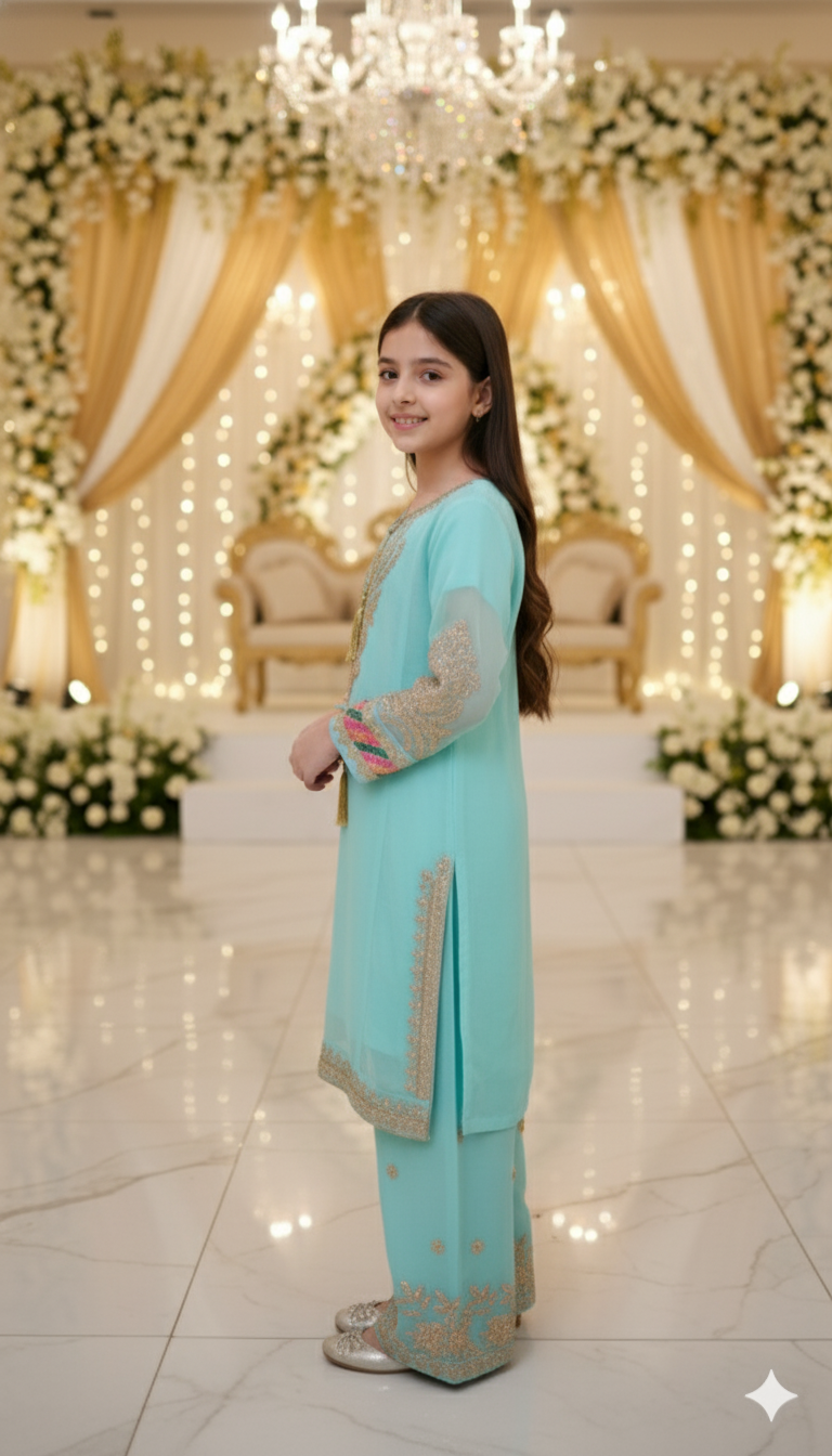3 Piece Chiffon Festive Wedding Dress.
