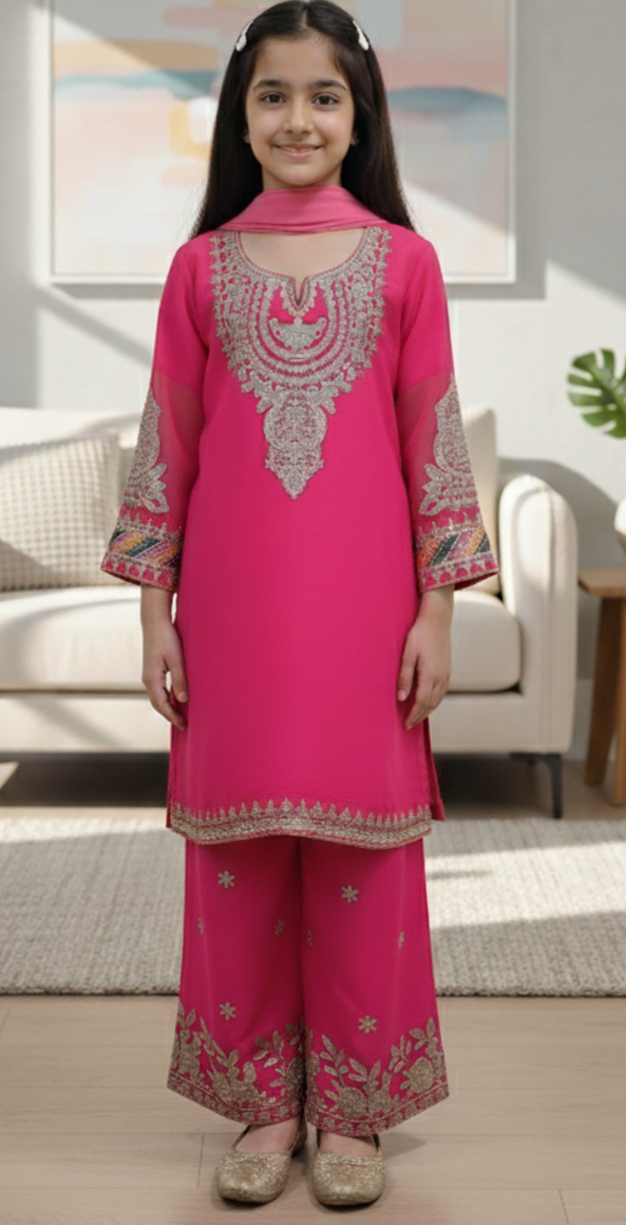 3 Piece Chiffon Festive Wedding Dress.