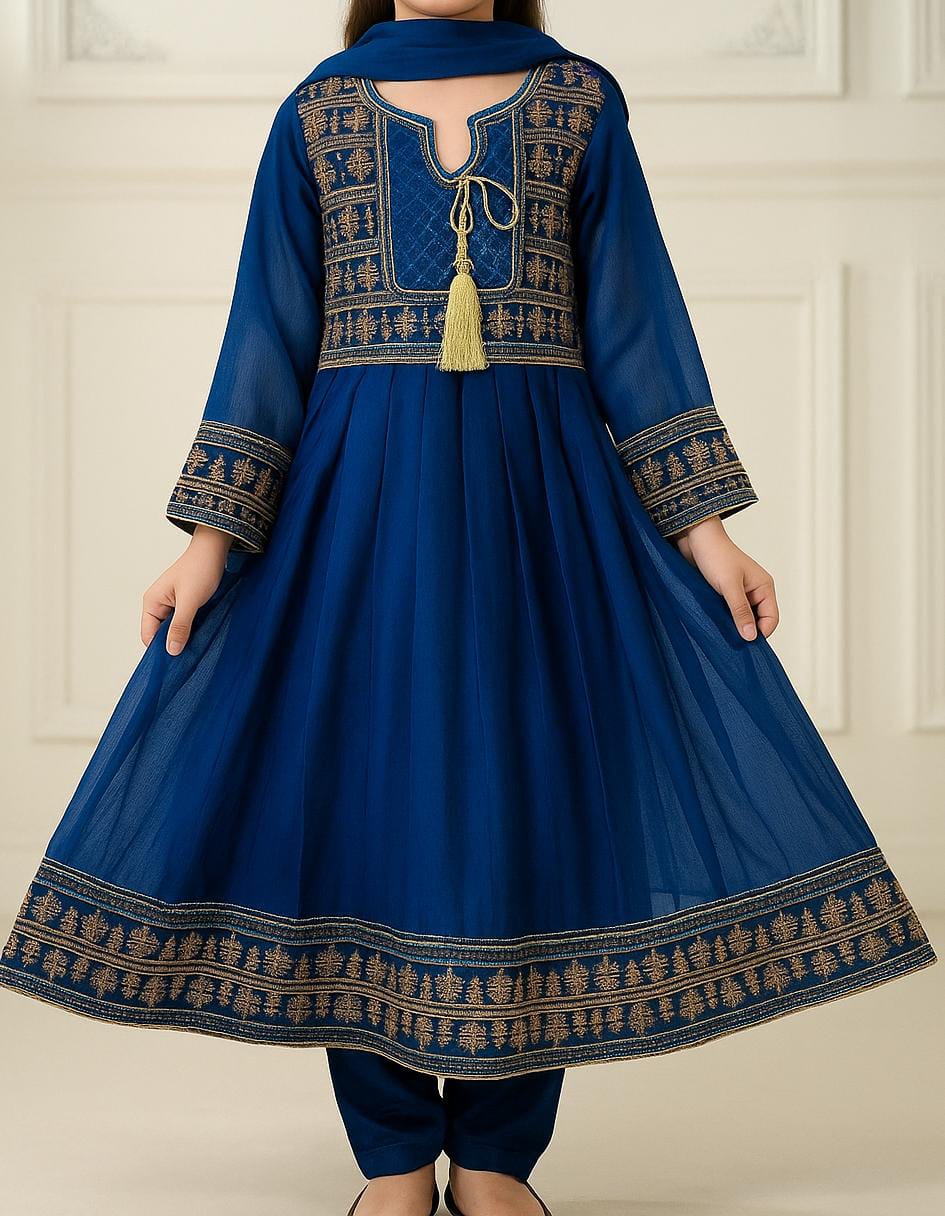 2 Piece Chiffon Embroidery Suits.