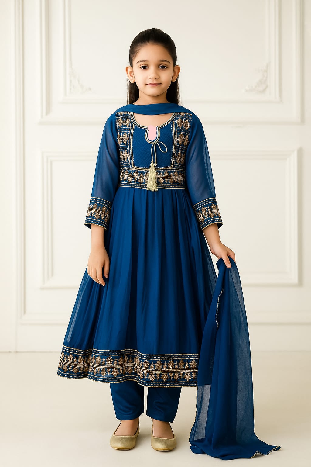 2 Piece Chiffon Embroidery Suits.