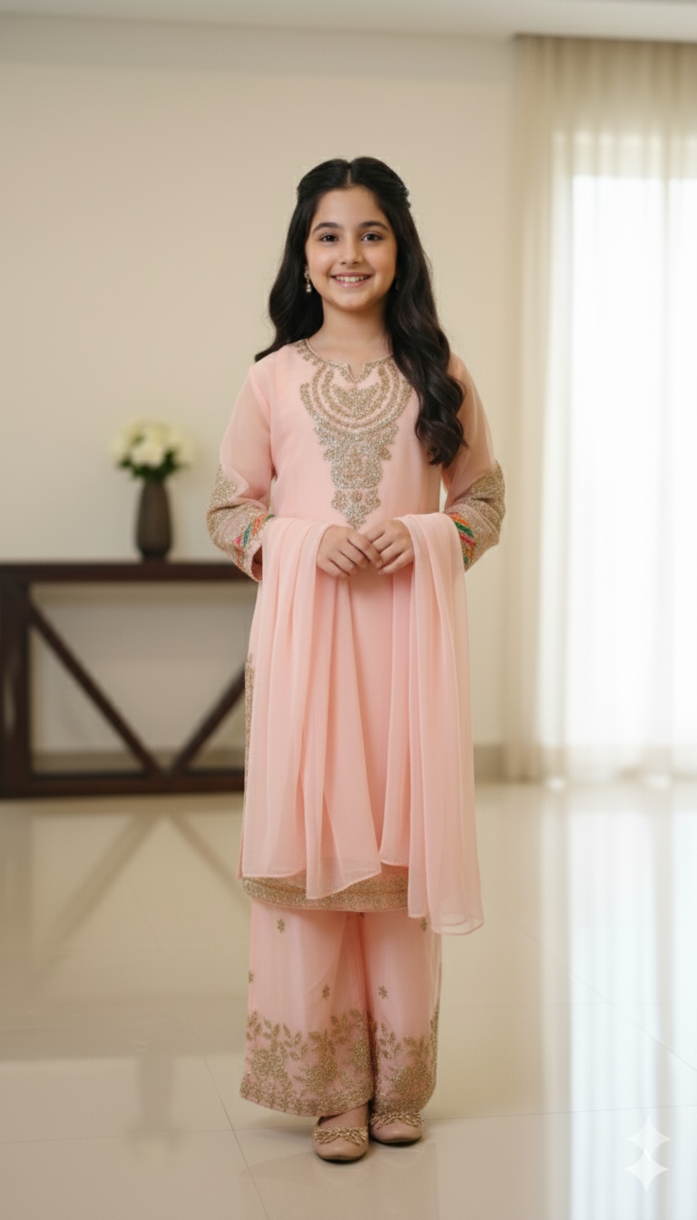 3 Piece Chiffon Festive Wedding Dress.