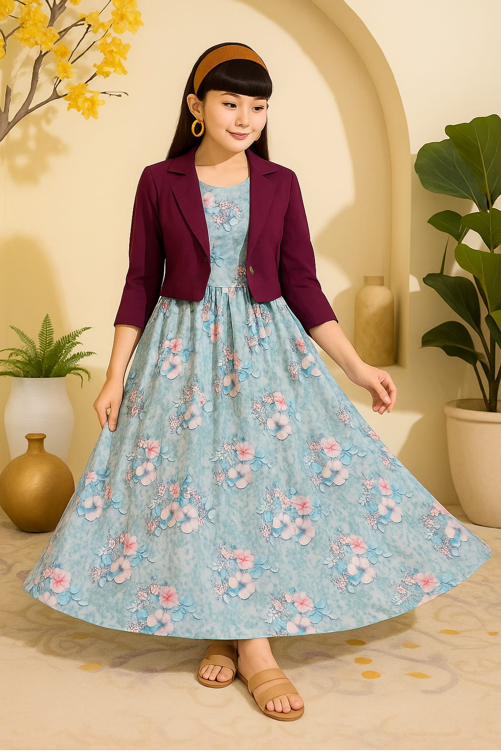 Western Long Frock With Koti.