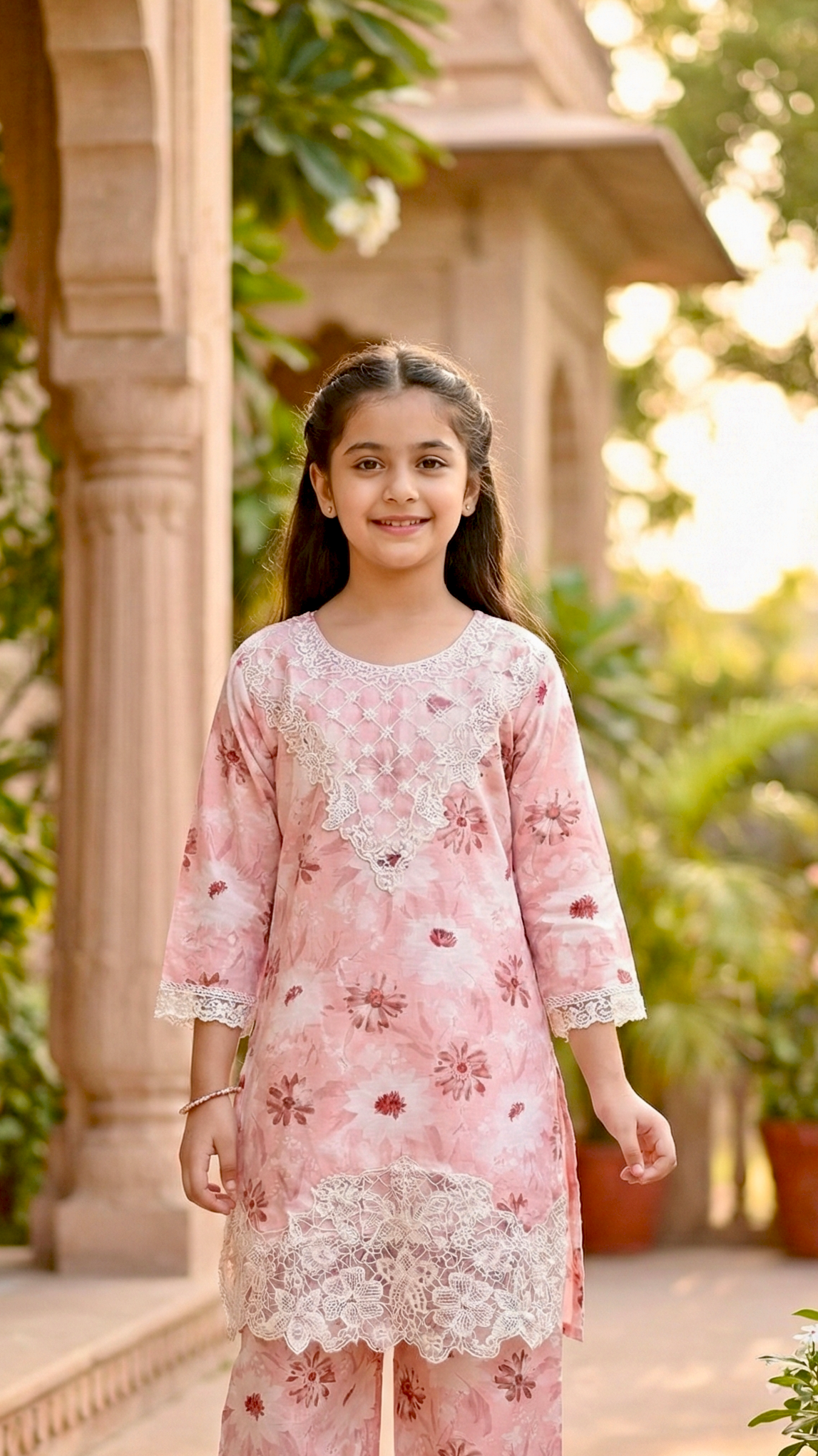 EID Basic" 2 Piece Premium Bana Dora Embroidery Farshi Shalwar Suit.
