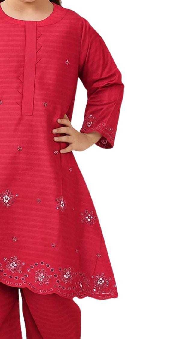 3 Piece Chiken Embroidery Dress.