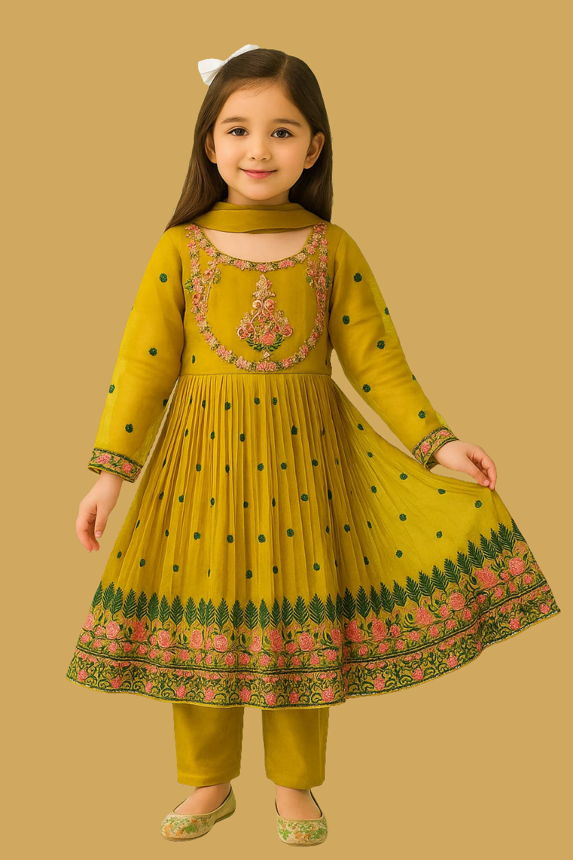 3 Piece Chiffon Embroidery Suits.
