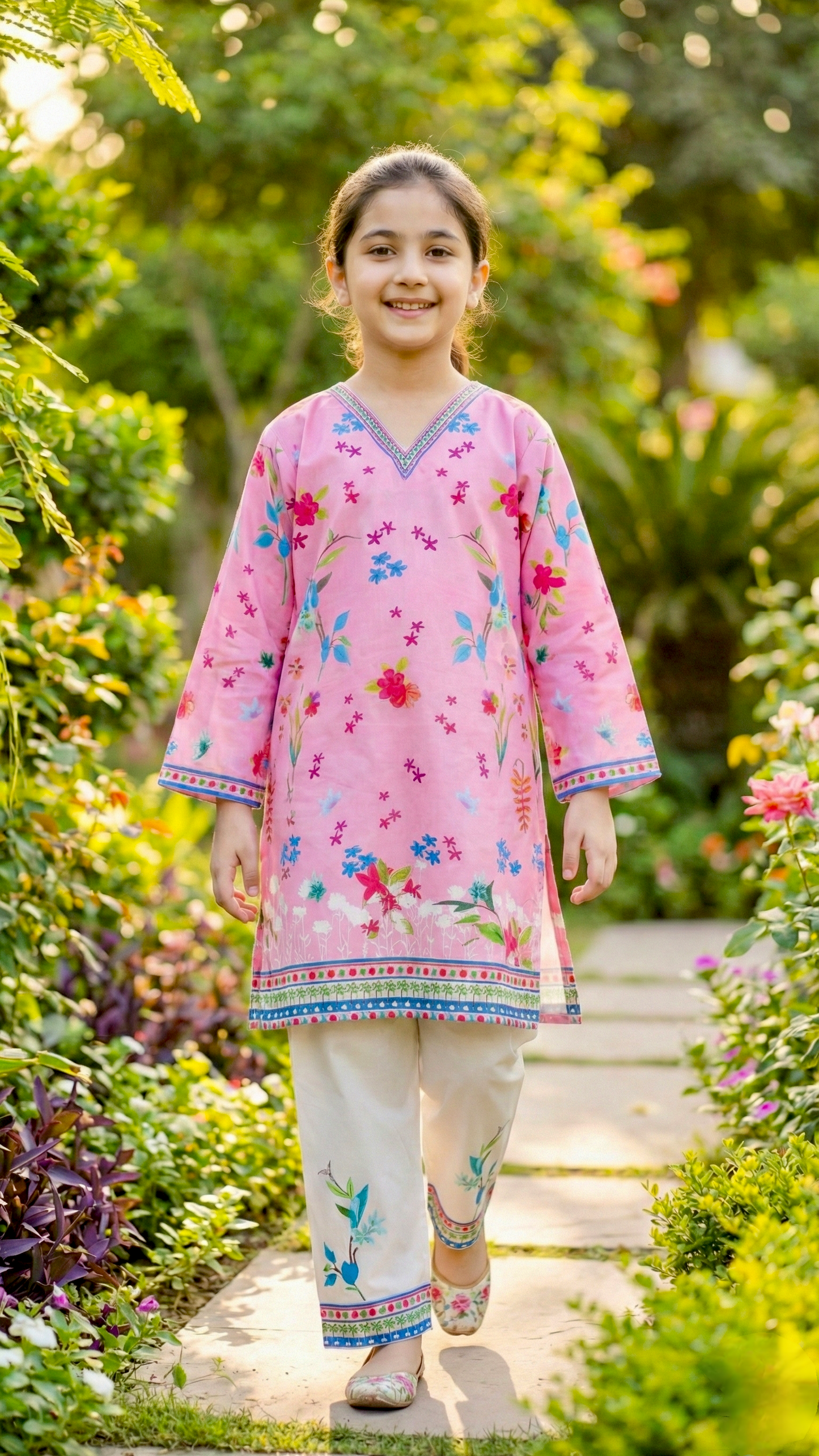 2 Piece silk Printed Trouser & Shirt.