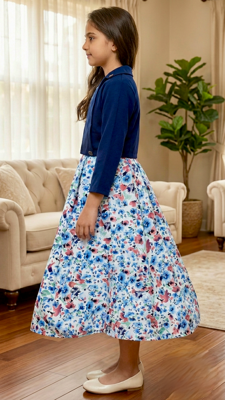 Long Frock Western With Koti Imported Georgette.