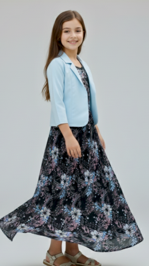 Long Frock Western With Koti.