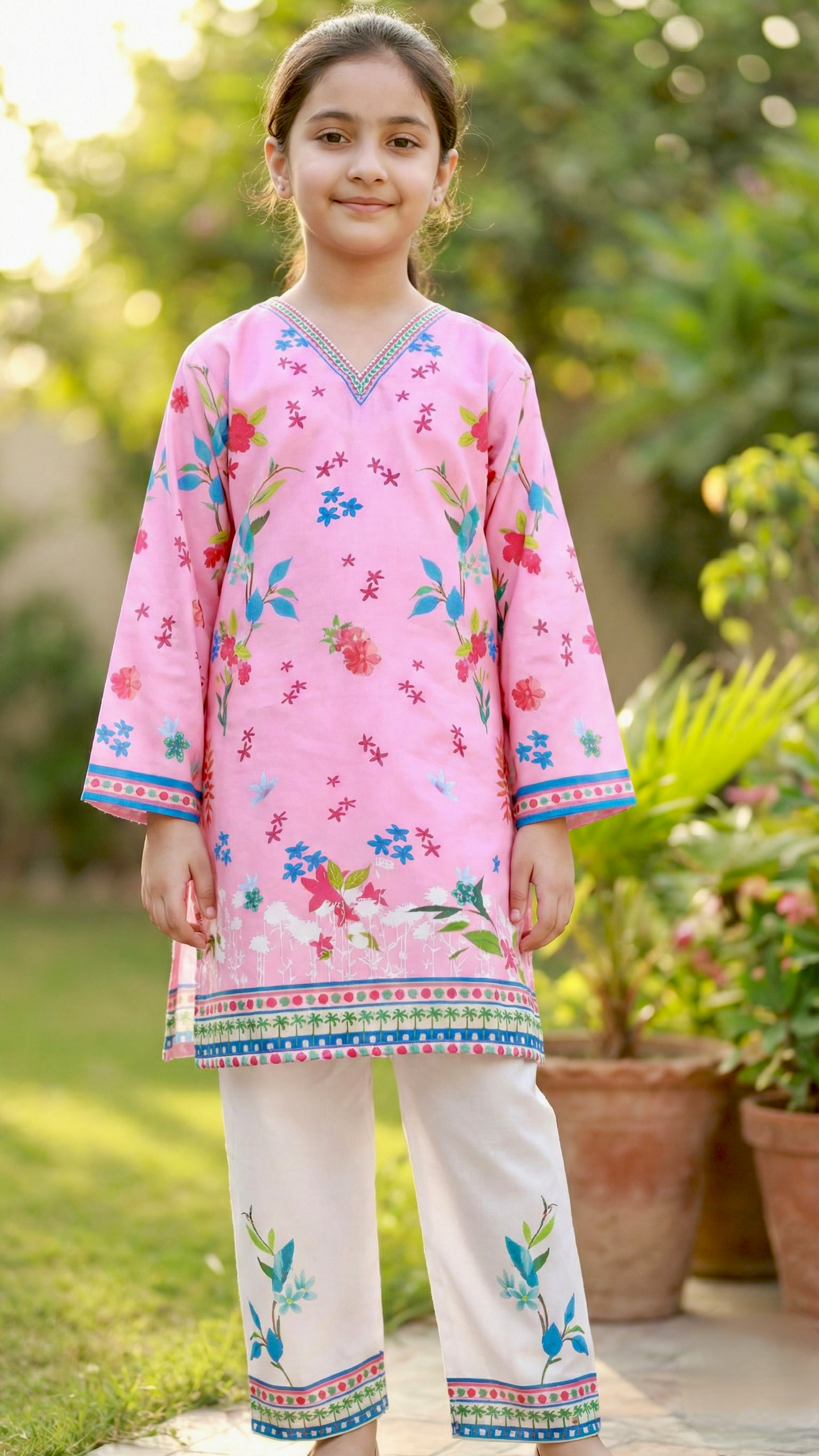 2 Piece silk Printed Trouser & Shirt.