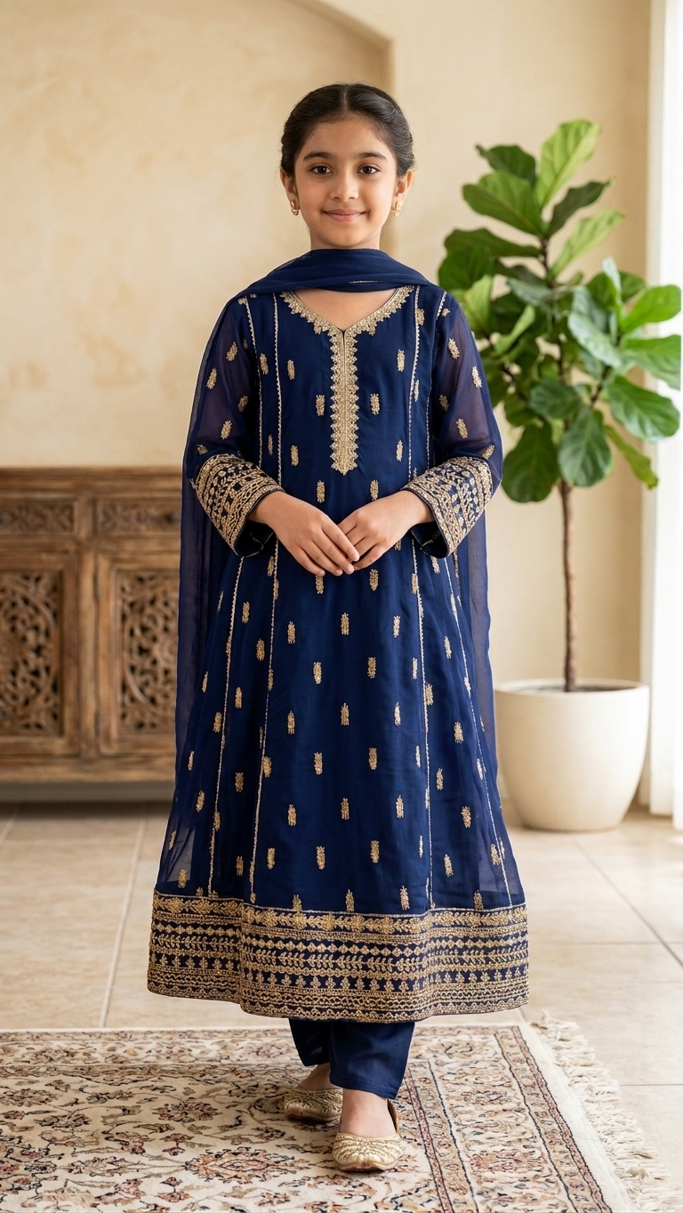3 Piece Stitched Chiffon Formal Full Embroidery suit.