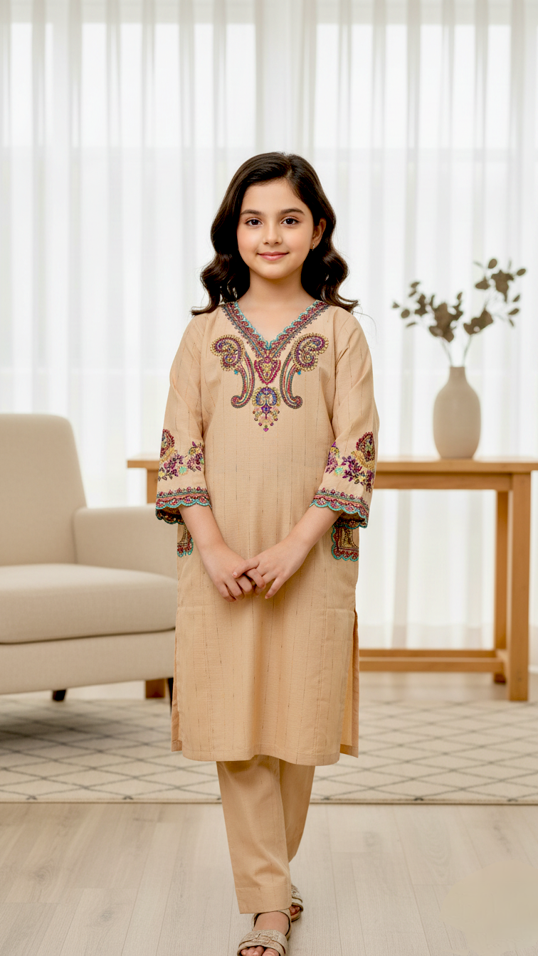 2 Piece Khaddar Embroidery Suit.