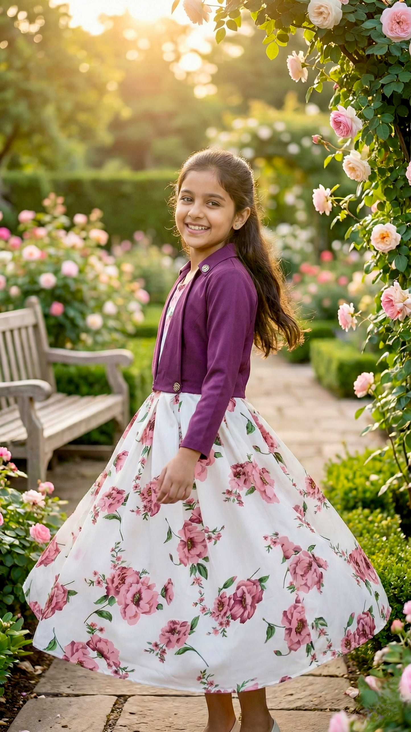 Long Frock Western With Koti.