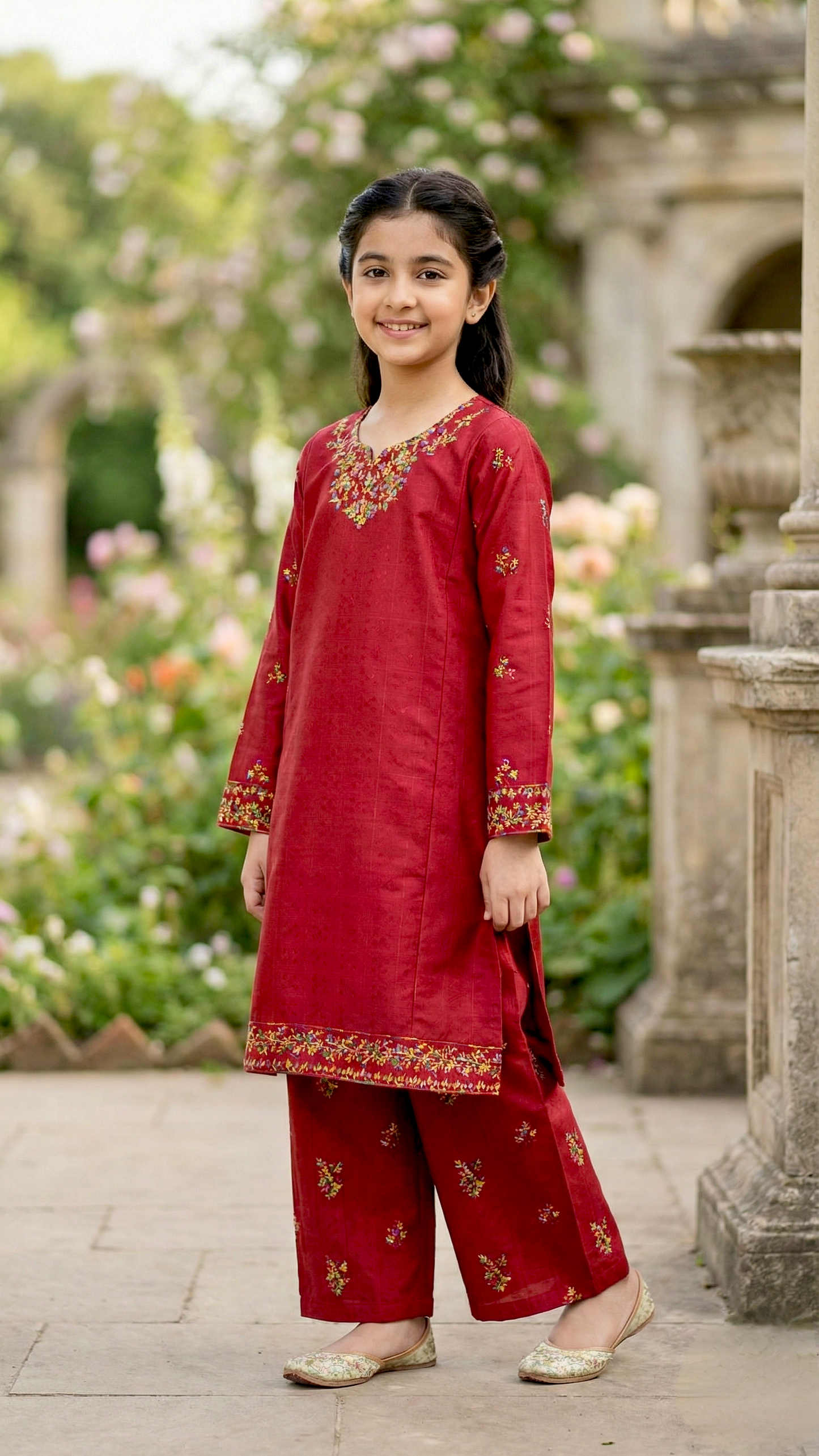 "EID" 3 Piece Luxury Pret Cotton Embroidery Suit.