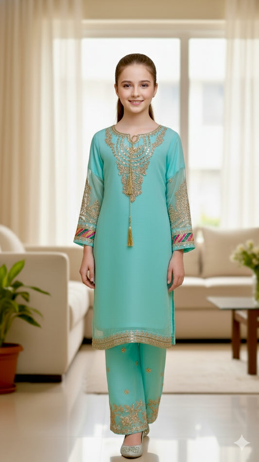 3 Piece Chiffon Festive Wedding Dress.