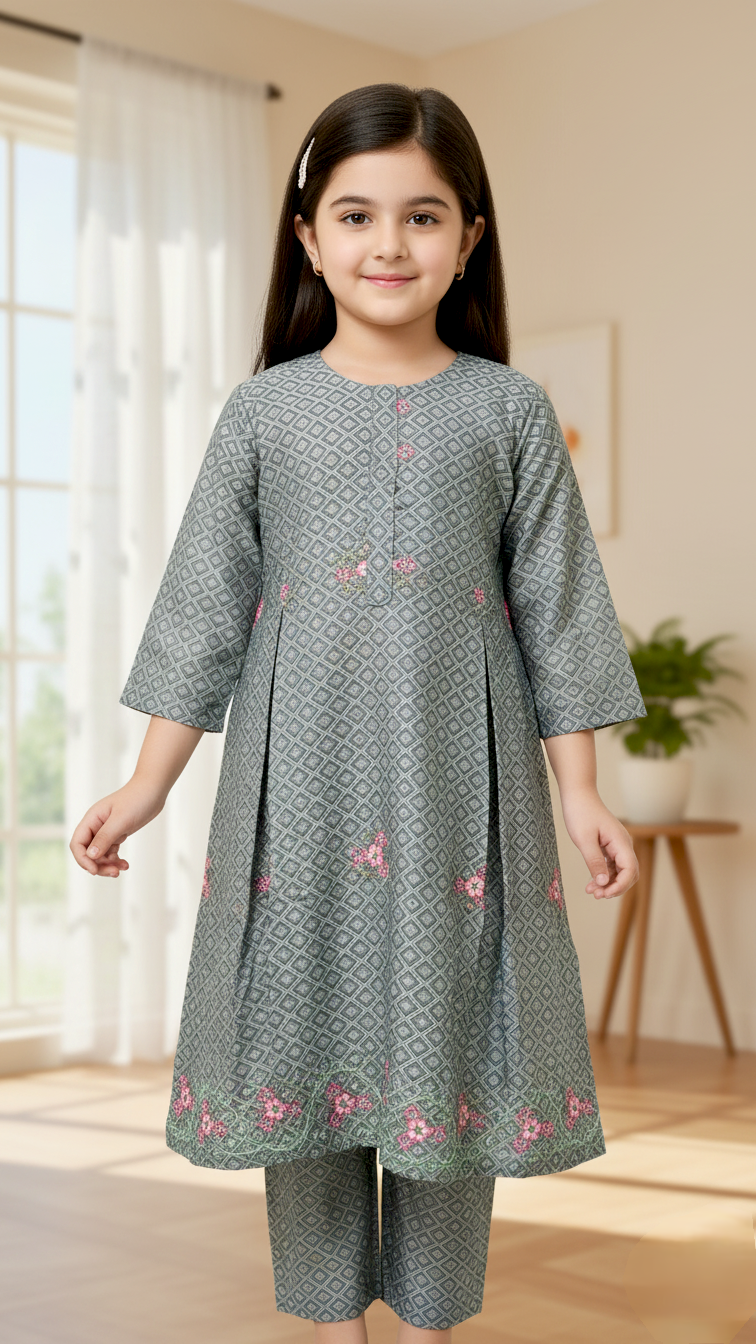 3 Piece Winter Cotton Jacquard Suit.