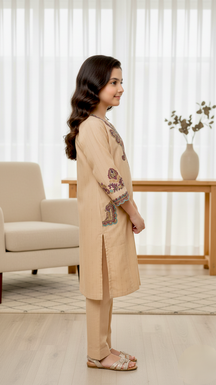 2 Piece Khaddar Embroidery Suit.