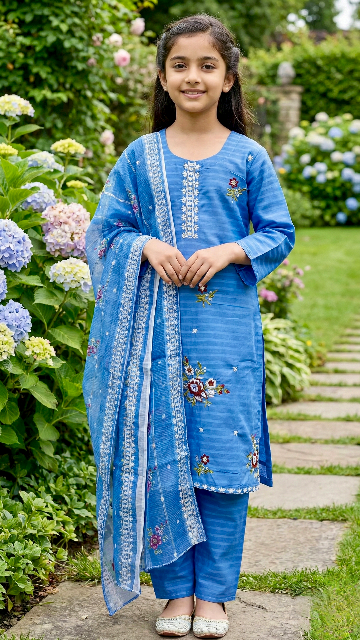 3 Piece Cotton Embroidery Suits.