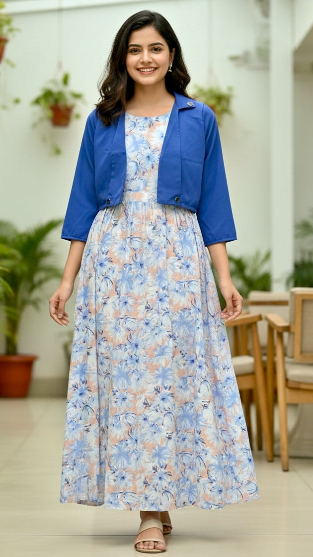 Long Frock Western With Koti.