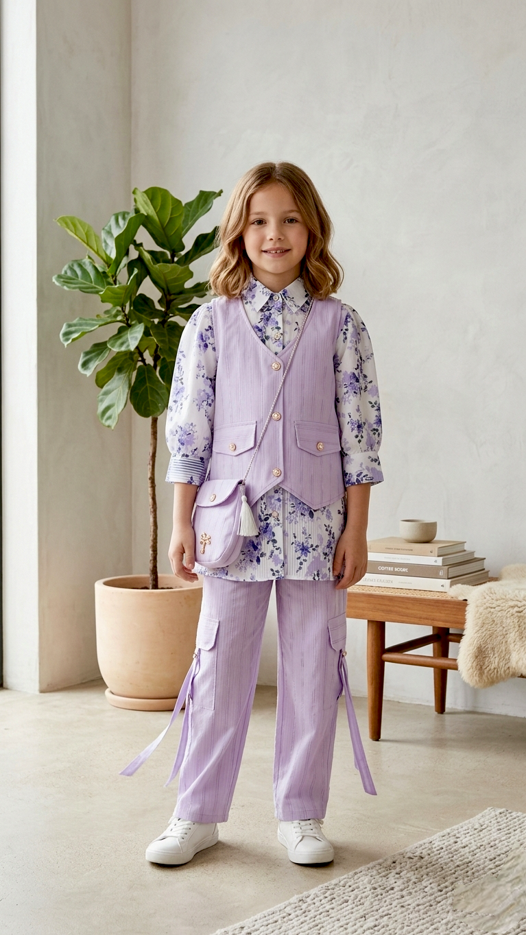 Western Style 4 Piece Coat Shirt With Cargo Pent & Pouch.