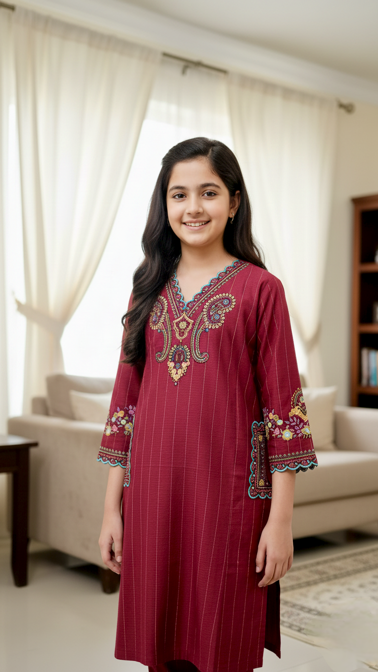 2 Piece Khaddar Embroidery Suit.