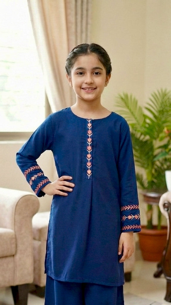 2 Piece Imported Georgette Embroidery Short Shirt & Plazo.