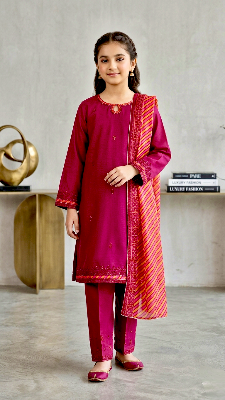 3 Piece Festive Luxury Summer Embroidery cotton Lawn Suits.