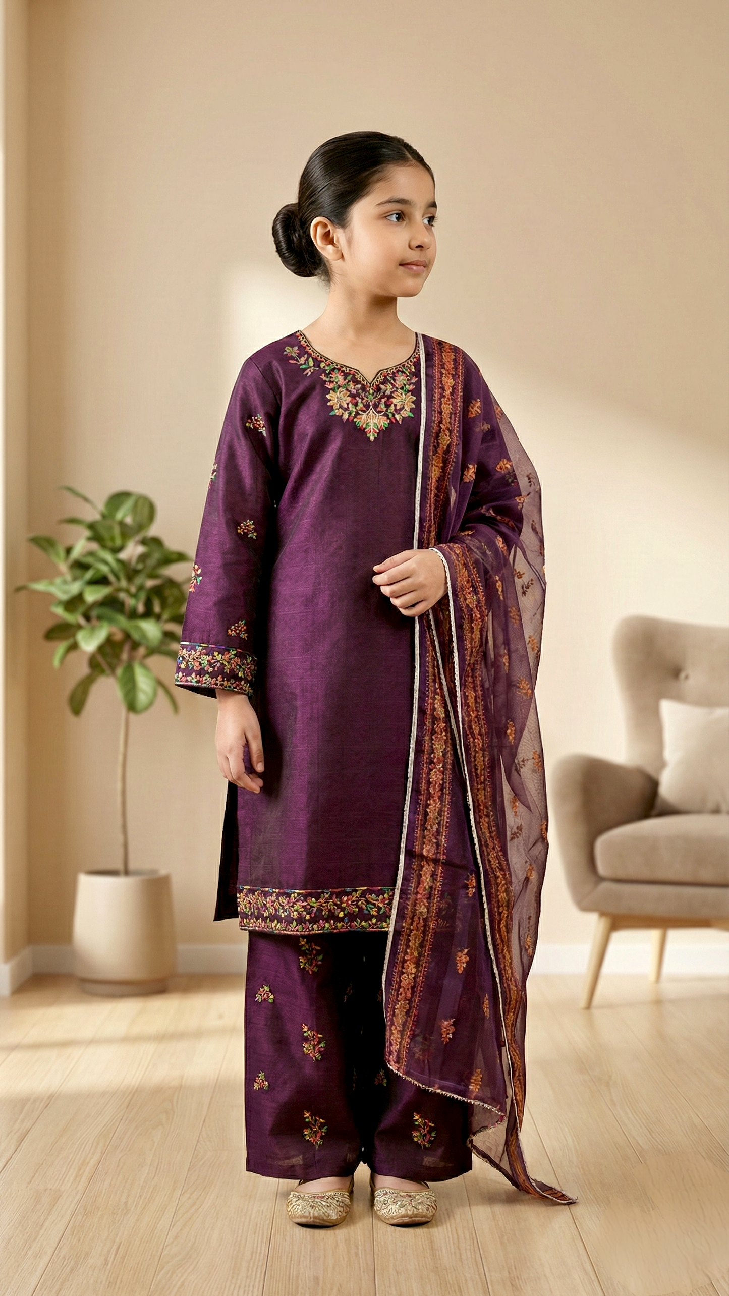 "EID" 3 Piece Luxury Pret Cotton Embroidery Suit