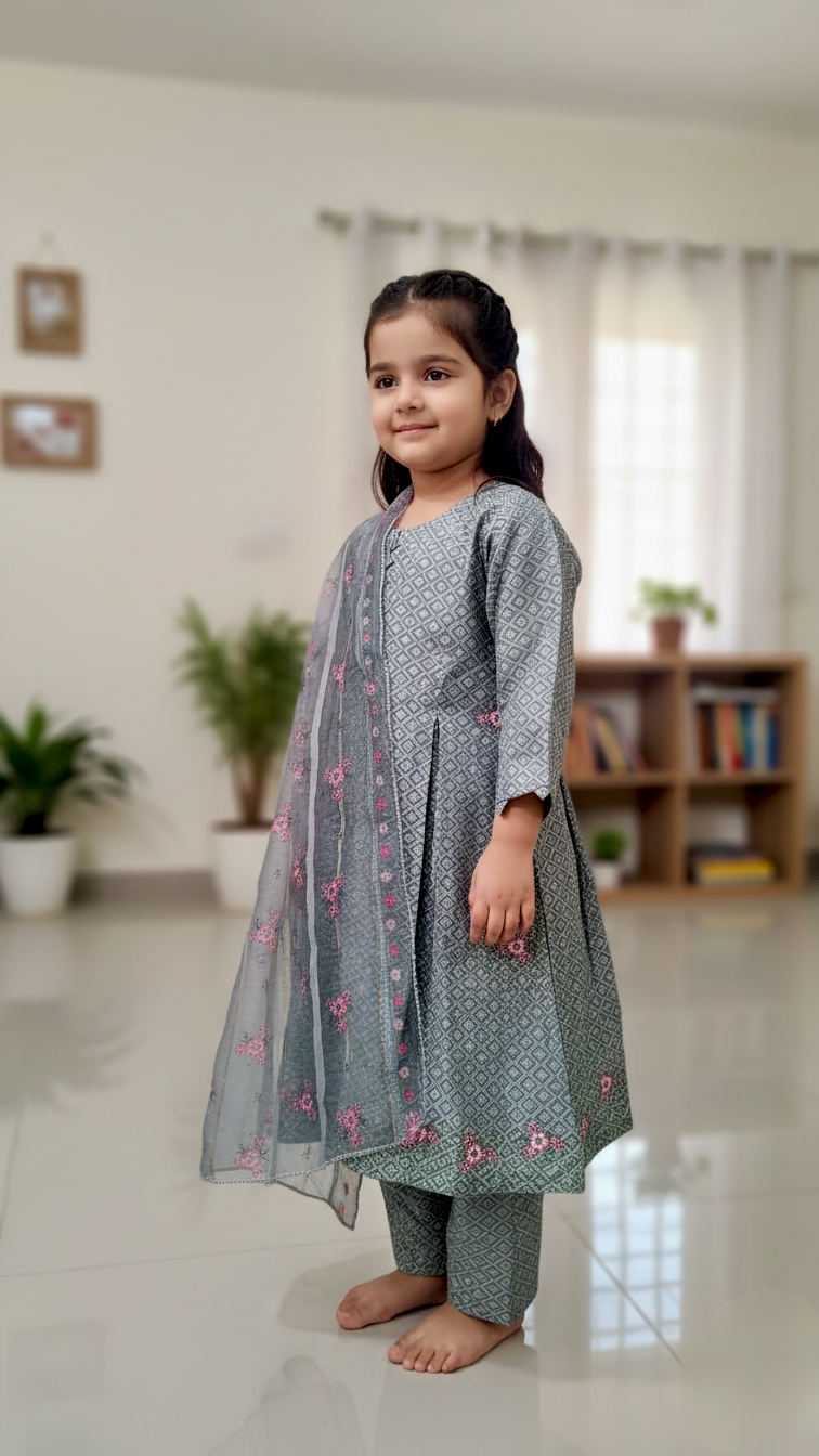 3 Piece Winter Cotton Jacquard Suit.