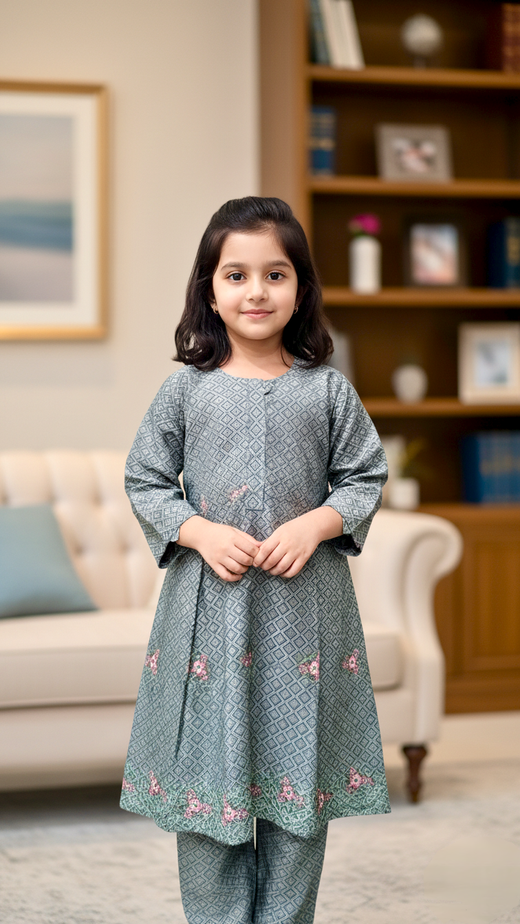 3 Piece Winter Cotton Jacquard Suit.