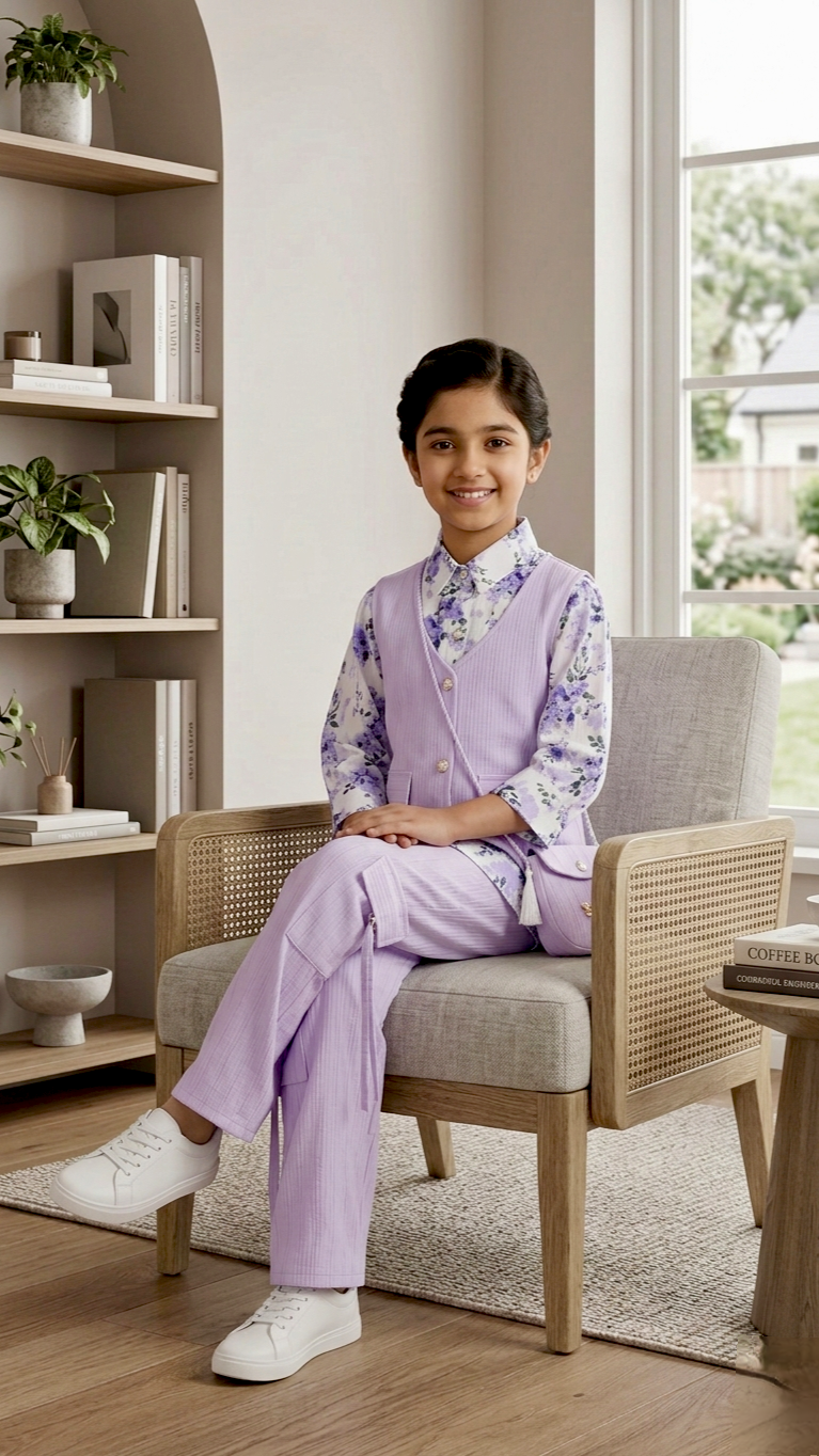 Western Style 4 Piece Coat Shirt With Cargo Pent & Pouch.