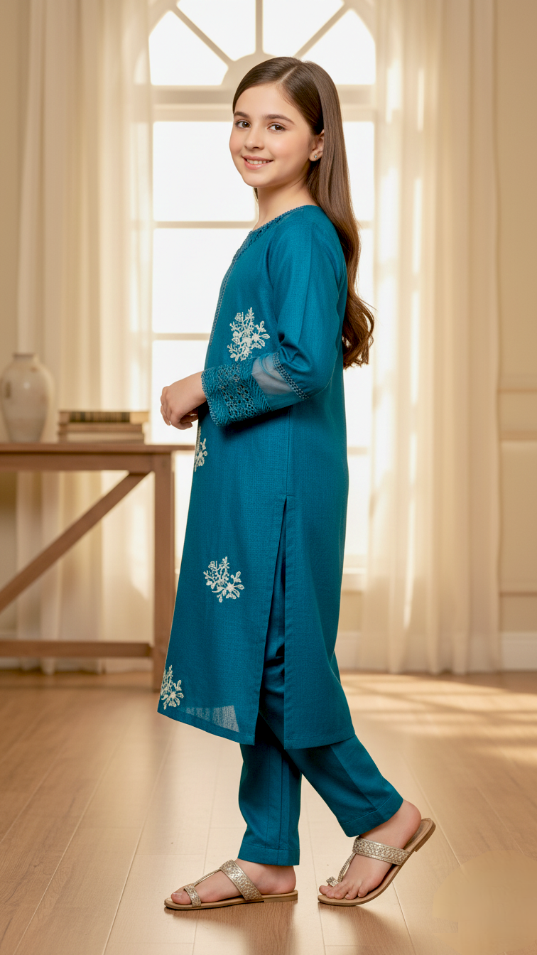 2 Piece Winter Khaddar Embroidery Suit.