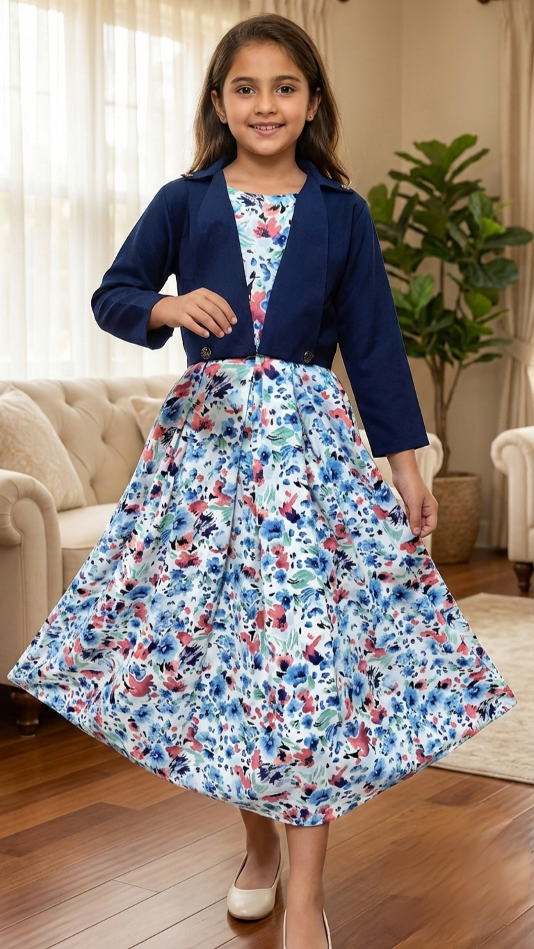 Long Frock Western With Koti Imported Georgette.