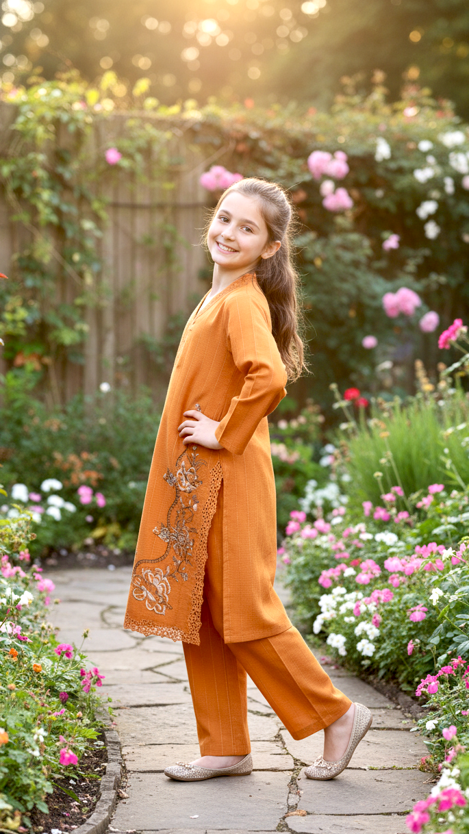 2 Piece khaddar Embroidery Suit Cutwork.