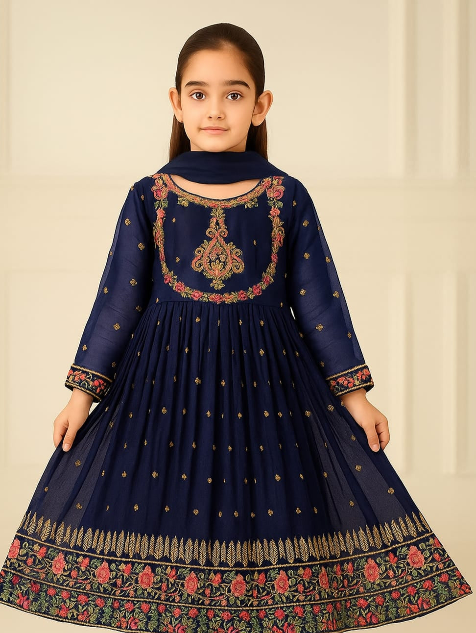 3 Piece Chiffon Embroidery Suits.