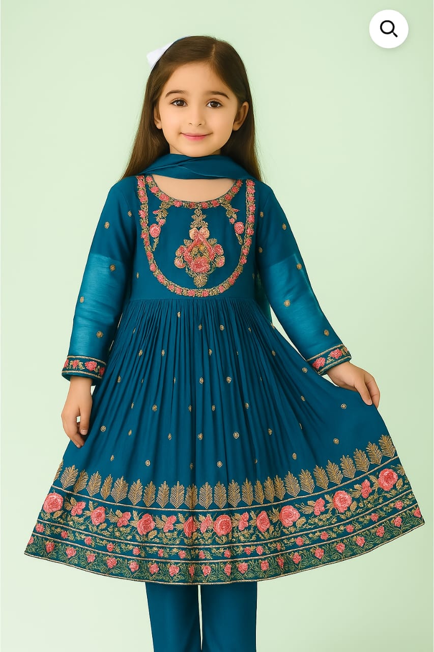 3 Piece Chiffon Embroidery Suit.