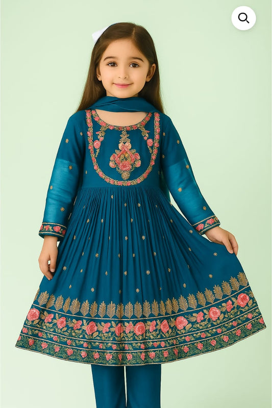 3 Piece Chiffon Embroidery Suit.