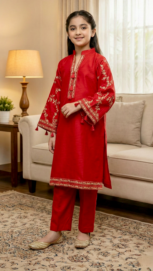 2 Piece Cotton Embroidery Suit.