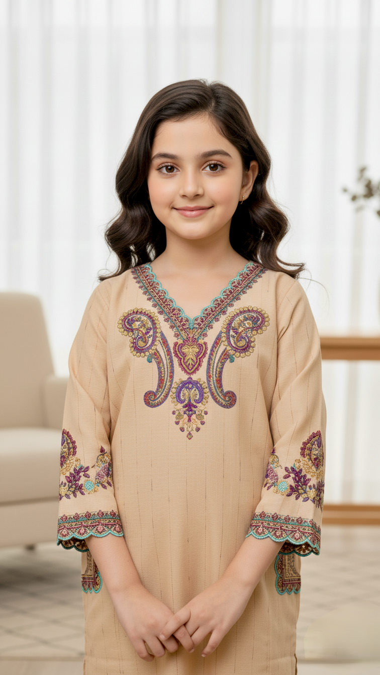2 Piece Khaddar Embroidery Suit.