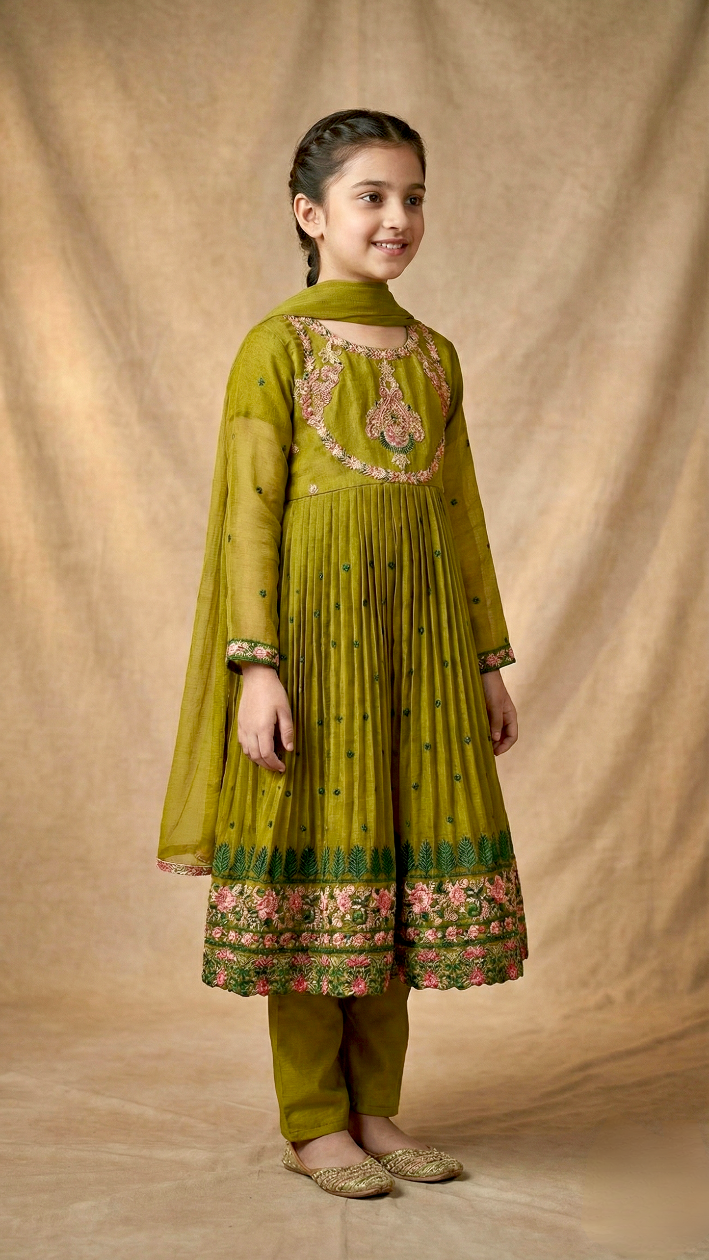 3 Piece Festive Chiffon Embroidery frock Dress.